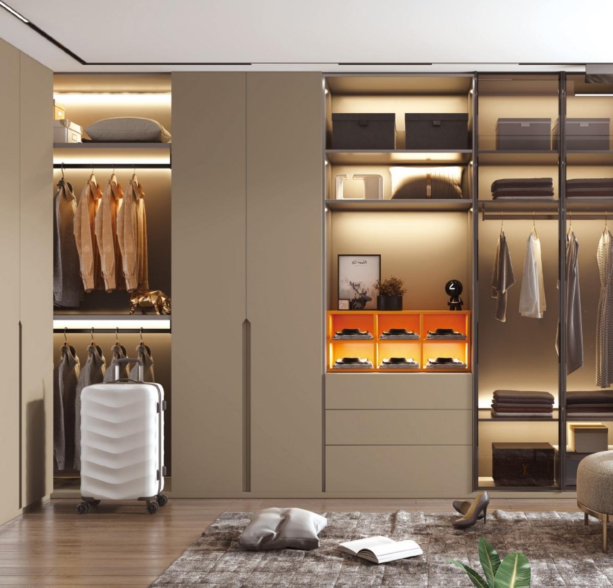 Floor-to-ceiling wardrobe system
